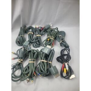 Lot Of 10 Official OEM Microsoft XBOX 360 Composite AV Audio Video Cables